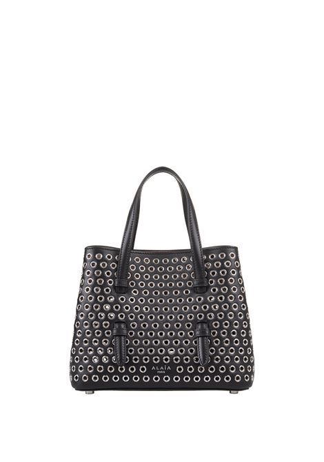 ALAIA Borsa Mina 20 In Pelle Nera Con Borchie - ALAIA