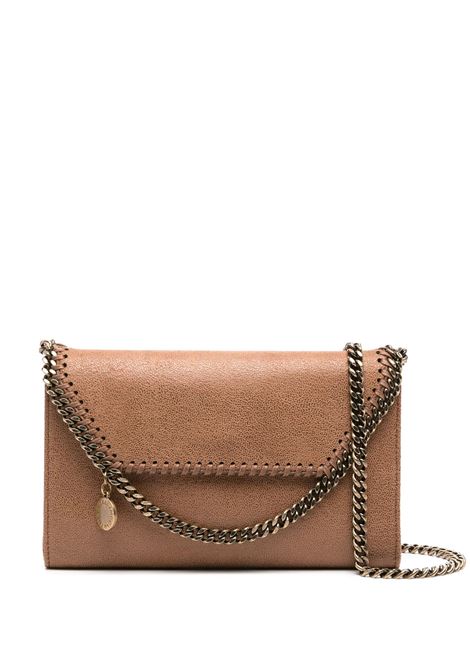 STELLA MCCARTNEY Borsa Mini Falabella Marrone Pecan e Oro - STELLA MCCARTNEY
