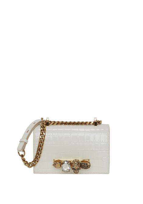 ALEXANDER MCQUEEN Borsa Mini Jewelled Satchel Avorio Scuro - ALEXANDER MCQUEEN