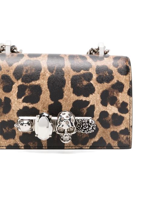 ALEXANDER MCQUEEN Borsa Mini Jewelled Satchel Con Stampa Leopardo - ALEXANDER MCQUEEN