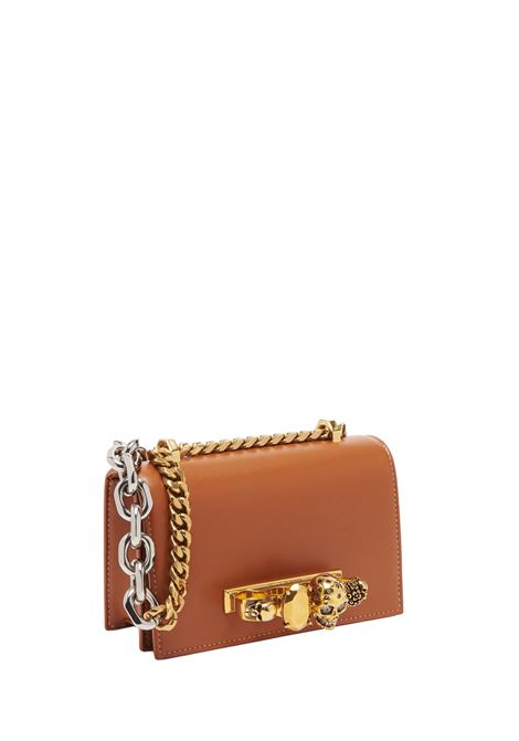 ALEXANDER MCQUEEN Borsa Mini Jewelled Satchel In Cuoio Caramello - ALEXANDER MCQUEEN