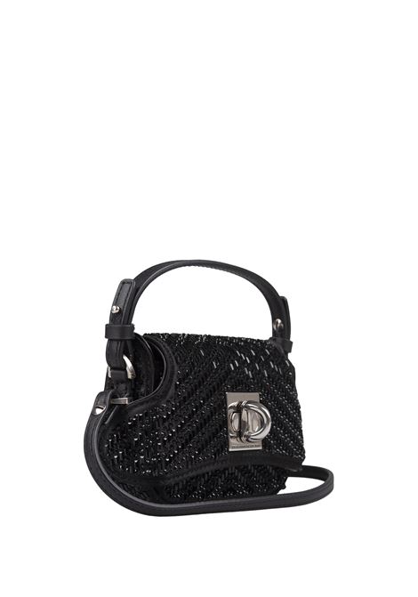 ERMANNO SCERVINO Borsa Mini Mini Audrey Nera Con Cristalli - ERMANNO SCERVINO
