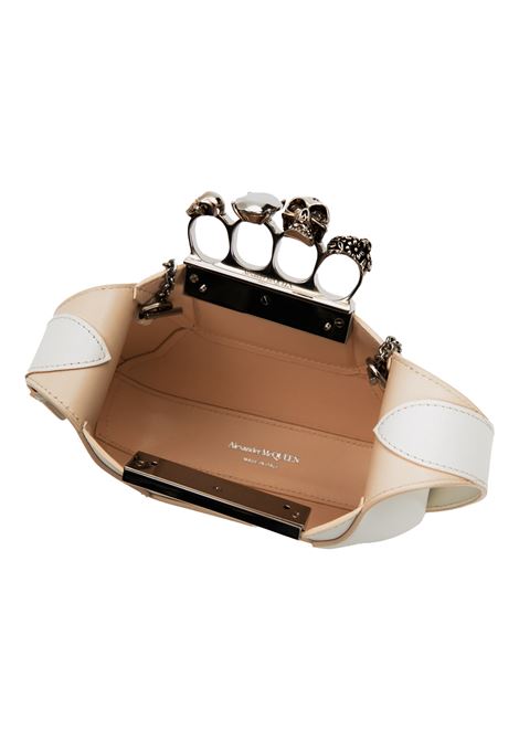 ALEXANDER MCQUEEN Borsa Mini The Jewelled Hobo Avorio E Argento - ALEXANDER MCQUEEN
