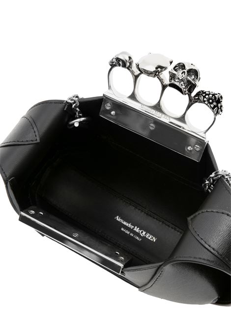 ALEXANDER MCQUEEN Borsa Mini The Jewelled Hobo Nera E Argento - ALEXANDER MCQUEEN
