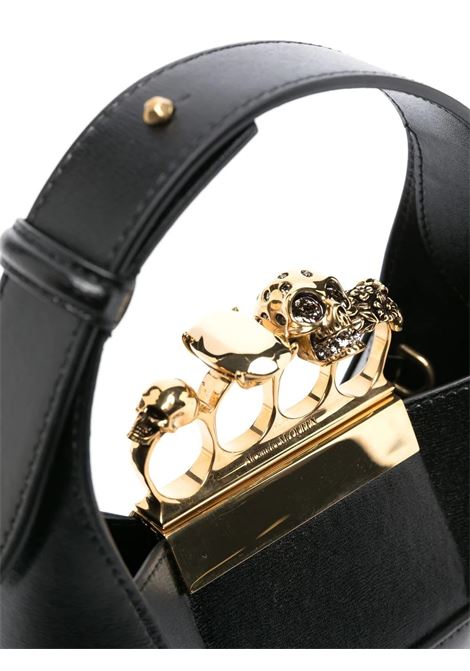 ALEXANDER MCQUEEN Borsa Mini The Jewelled Hobo Nera E Oro - ALEXANDER MCQUEEN