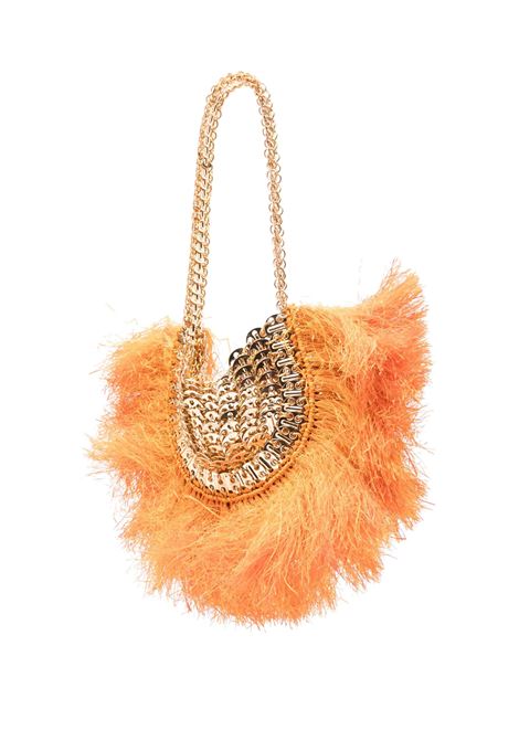 RABANNE Borsa Moon 1969 Oro Con Frange Arancioni - RABANNE
