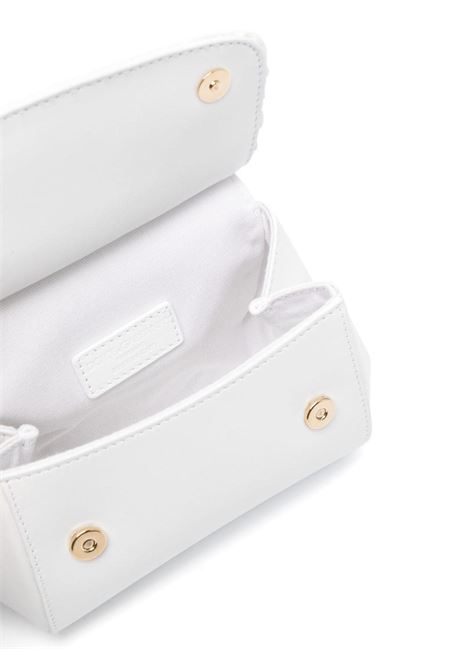 DOLCE & GABBANA KIDS Borsa Sicily In Pelle Nappata Bianca Con Lavorazione A Uncinetto - DOLCE & GABBANA KIDS