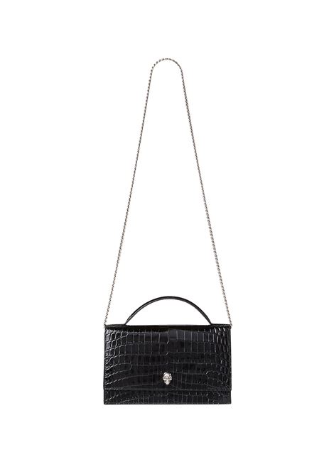 ALEXANDER MCQUEEN Borsa Skull Con Manico Superiore In Nero/Argento - ALEXANDER MCQUEEN