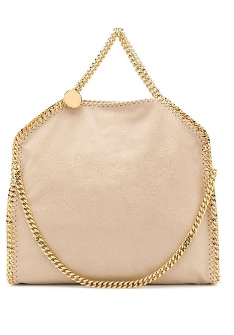 STELLA MCCARTNEY Borsa Tote Falabella Fold Over Butter Cream e Oro - STELLA MCCARTNEY