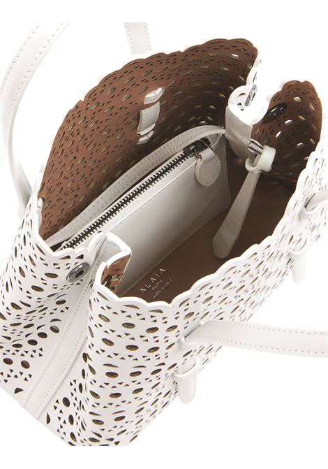 ALAIA Borsa Tote Mina 20 Bianca In Vitello Vienne - ALAIA