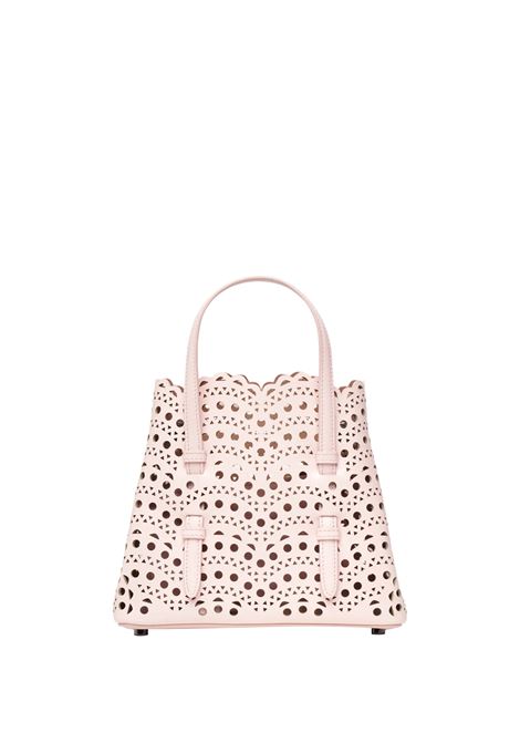 ALAIA Borsa Tote Mina 20 Rosa In Vitello Vienne - ALAIA