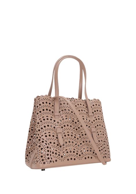 ALAIA Borsa Tote Mina 25 In Pelle Vienne A Onde Sabbia - ALAIA