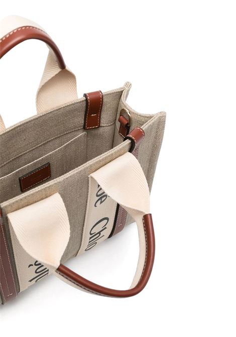 CHLOÉ Borsa Tote Woody Piccola Bianca E Marrone - CHLOÉ