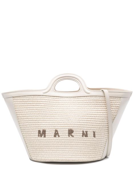 MARNI Borsa Tropicalia Summer Piccola Shell In Pelle e Rafia - MARNI