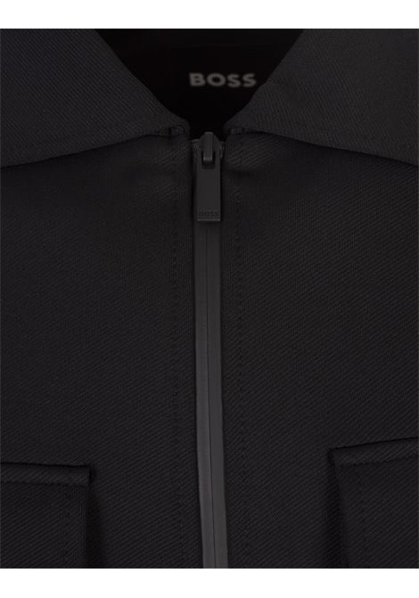 BOSS Sovracamicia Nera Con Zip - BOSS