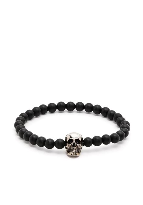 ALEXANDER MCQUEEN Bracciale Skull Con Perle Nere - ALEXANDER MCQUEEN