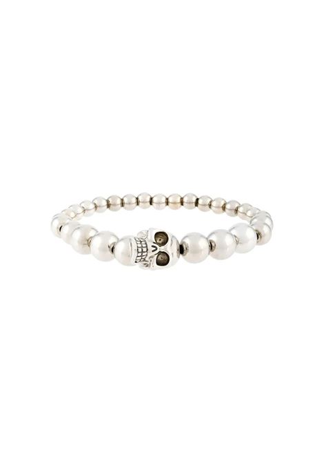 ALEXANDER MCQUEEN Bracciale Skull Multibeaded in Argento - ALEXANDER MCQUEEN