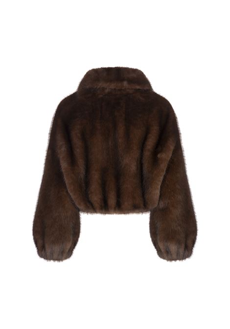 VALENTINI 1972 Caban Corto In Finta Pelliccia Marrone - VALENTINI 1972
