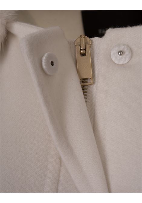 FABIANA FILIPPI Caban In Cashmere Bianco Con Pelliccia Visone - FABIANA FILIPPI