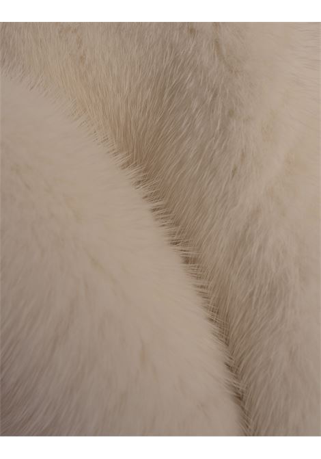 FABIANA FILIPPI Caban In Cashmere Bianco Con Pelliccia Visone - FABIANA FILIPPI