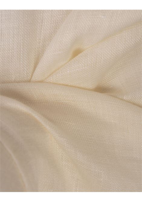 TORY BURCH Caftano In Lino Bianco Con Applicazioni - TORY BURCH