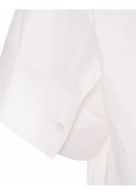 JIL SANDER Camicia Bianca Con Arricciatura Sul Collo - JIL SANDER