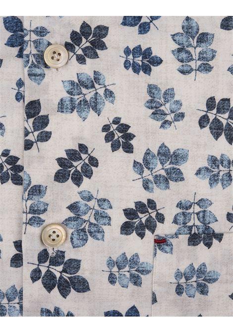 KITON Camicia Bianca Con Pattern Foglie All-Over - KITON