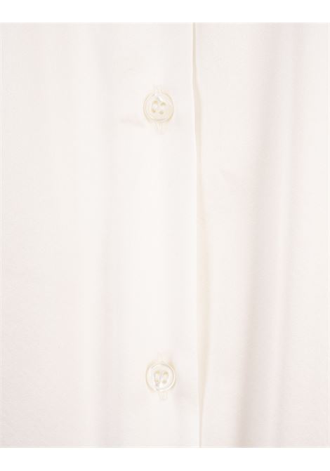 ERMANNO SCERVINO Camicia Bianca In Seta Con Maniche A Sbuffo E Pizzo Rebrodé - ERMANNO SCERVINO