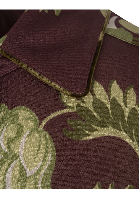 ETRO Camicia Bordeaux Con Stampa Foliage Floreale - ETRO