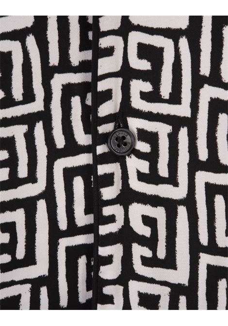 BALMAIN Camicia Bowling Con Monogramma All-Over - BALMAIN