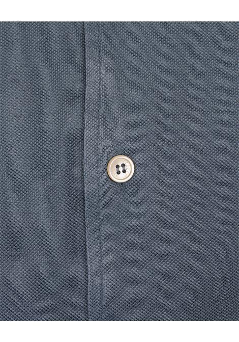 FEDELI Camicia Classica Grigia In Piquet Leggero - FEDELI