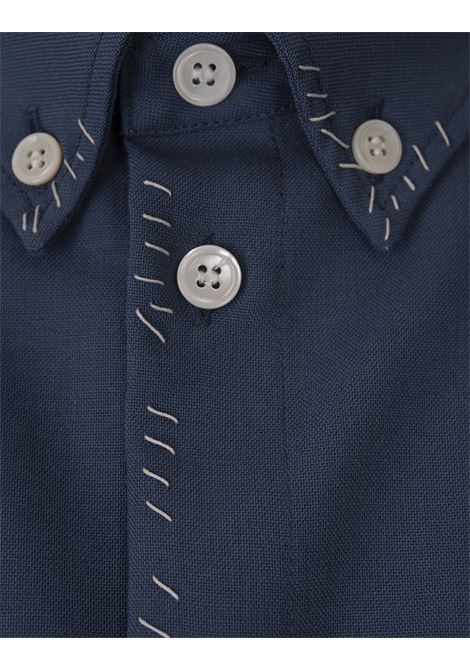 MARNI Camicia Corta Button-Down In Cotone Blu - MARNI