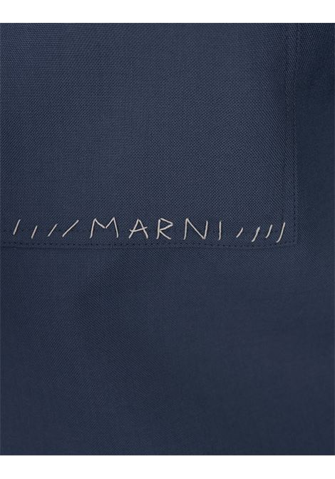 MARNI Camicia Corta Button-Down In Cotone Blu - MARNI