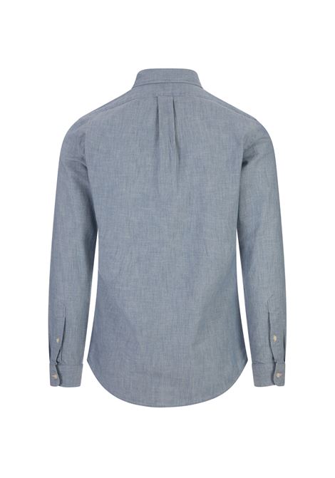 RALPH LAUREN Camicia Custom-Fit In Chambray Con Pony - RALPH LAUREN