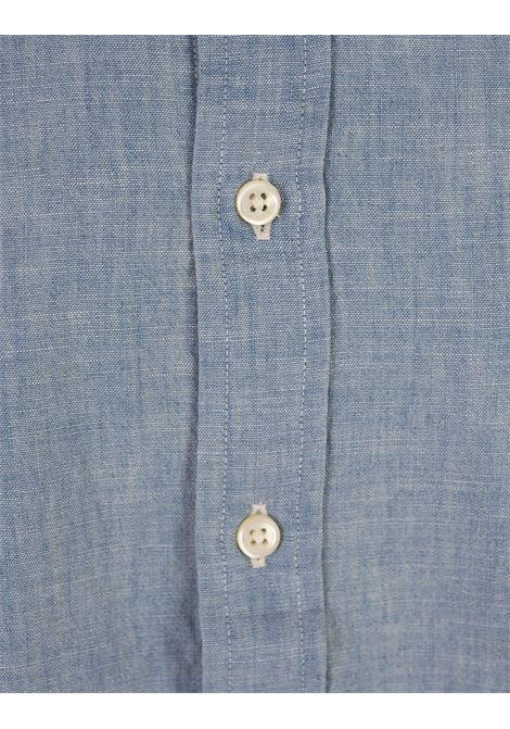 RALPH LAUREN Camicia Custom-Fit In Chambray Con Pony - RALPH LAUREN