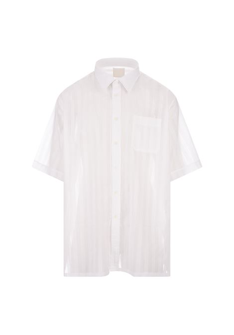 GIVENCHY Camicia Grigio Pietra In Velo Di Cotone A Righe - GIVENCHY