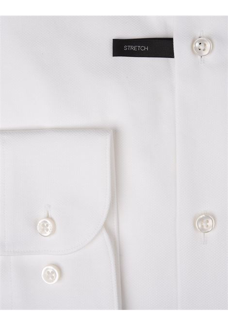 BOSS Camicia Hank Slim Fit In Tessuto Armaturato Di Cotone Stretch Bianco - BOSS
