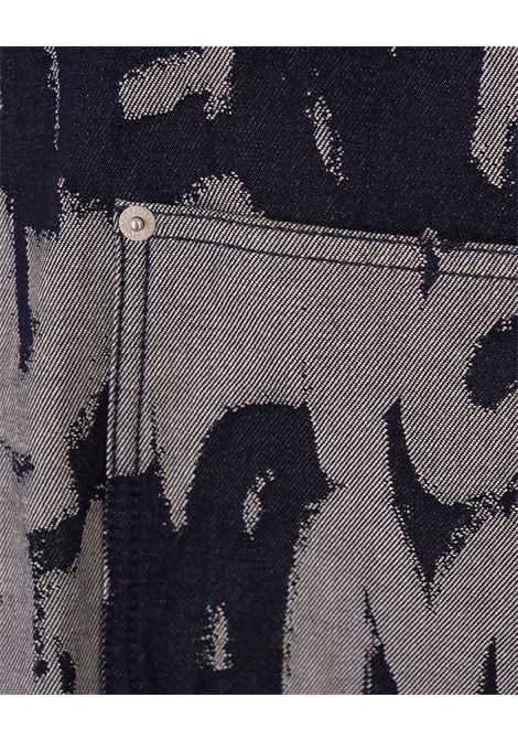 ALEXANDER MCQUEEN Camicia Hawaiana In Denim McQueen Graffiti Indaco - ALEXANDER MCQUEEN