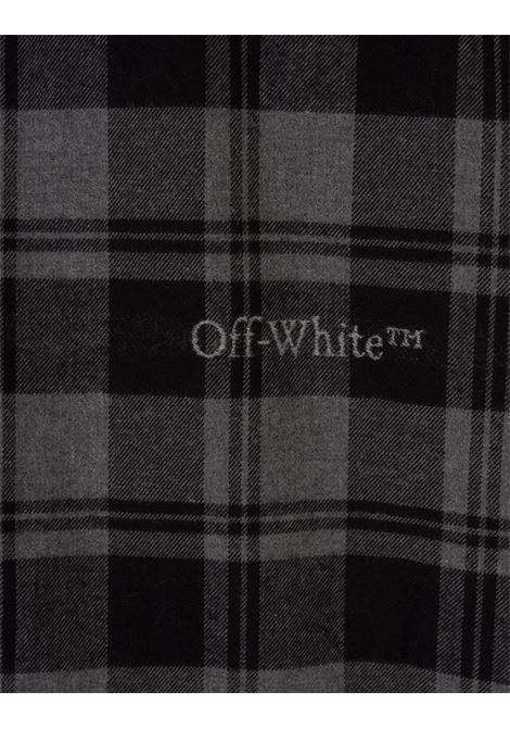 OFF-WHITE Camicia In Cotone Check Nera E Grigia Con Logo - OFF-WHITE