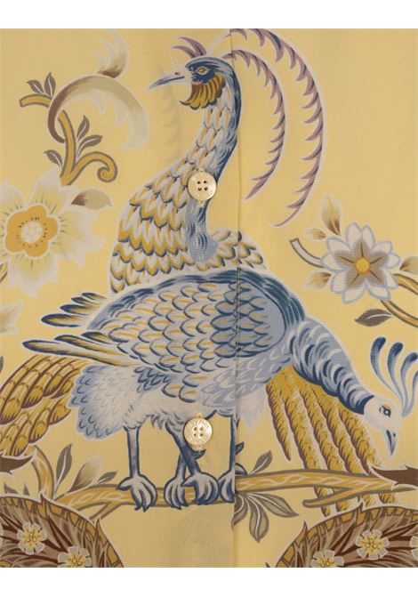 ETRO Camicia In Crepe De Chine Gialla Con Stampa - ETRO