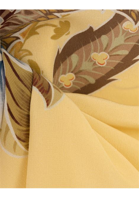 ETRO Camicia In Crepe De Chine Gialla Con Stampa - ETRO