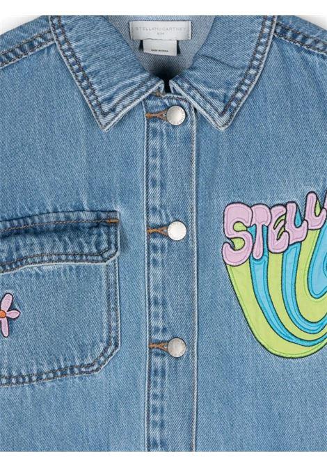 STELLA MCCARTNEY KIDS Camicia In Denim Con Grafica Stella - STELLA MCCARTNEY KIDS