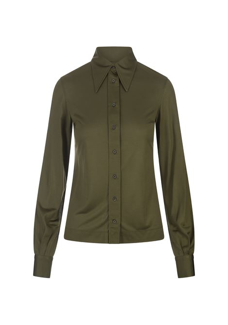 FABIANA FILIPPI Camicia In Jersey Di Seta Verde Oliva - FABIANA FILIPPI