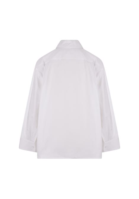JIL SANDER Camicia In Popeline Bianco Con Clip Gioiello - JIL SANDER