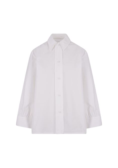 JIL SANDER Camicia In Popeline Bianco Con Clip Gioiello - JIL SANDER
