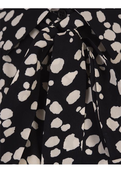 MSGM Camicia In Satin Nero Con Stampa MSGM Pois - MSGM