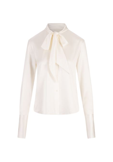 ERMANNO SCERVINO Camicia In Seta Bianca Con Fiocco Al Collo - ERMANNO SCERVINO