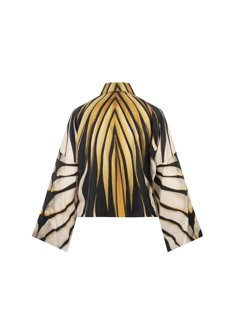 ROBERTO CAVALLI Camicia In Seta Con Stampa Ray Of Gold - ROBERTO CAVALLI