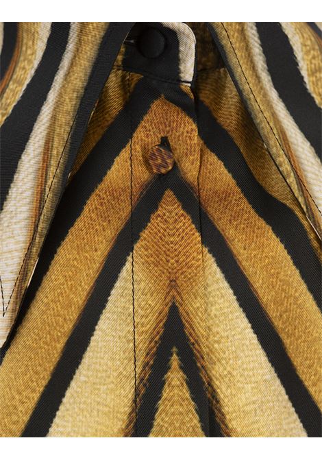 ROBERTO CAVALLI Camicia In Seta Con Stampa Ray Of Gold - ROBERTO CAVALLI