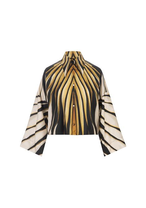 ROBERTO CAVALLI Camicia In Seta Con Stampa Ray Of Gold - ROBERTO CAVALLI
